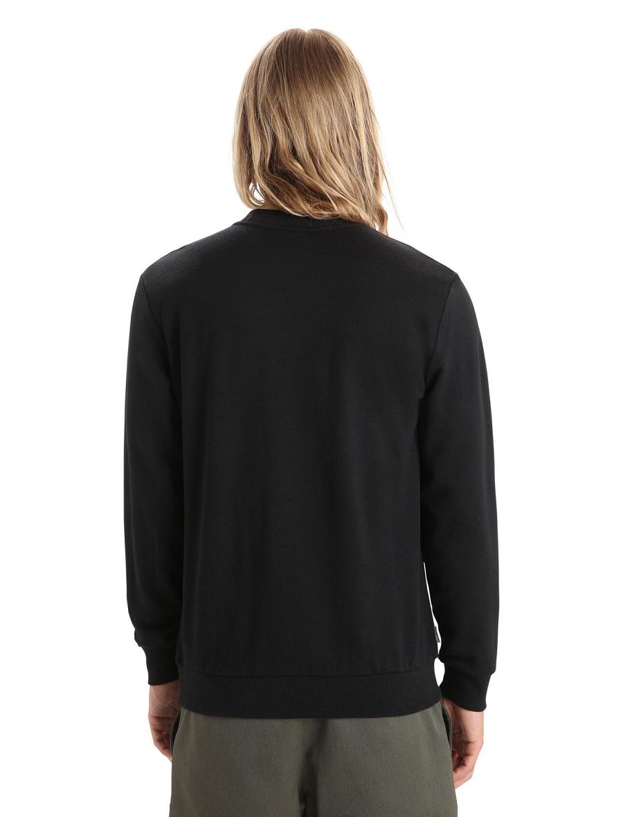 Black Icebreaker Merino Shifter Long Sleeve Sweatshirt Men's Hoodie | AU 1278SGLO